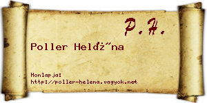 Poller Heléna névjegykártya